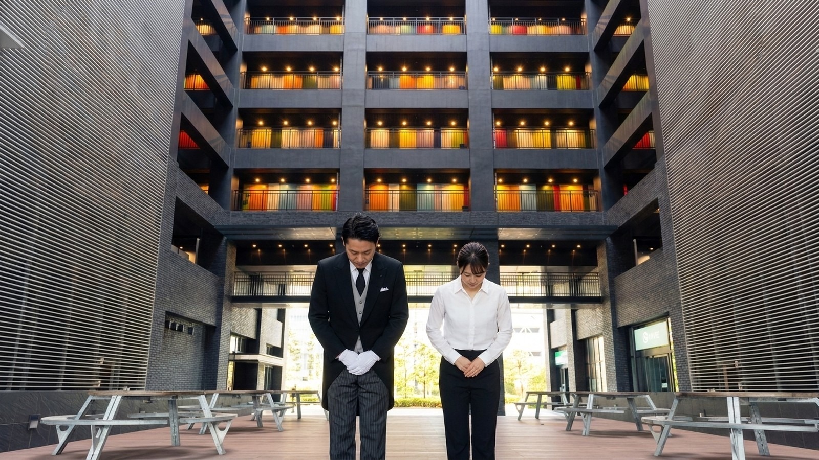 受付カウンターで患者様に笑顔で寄り添うクリニックスタッフ