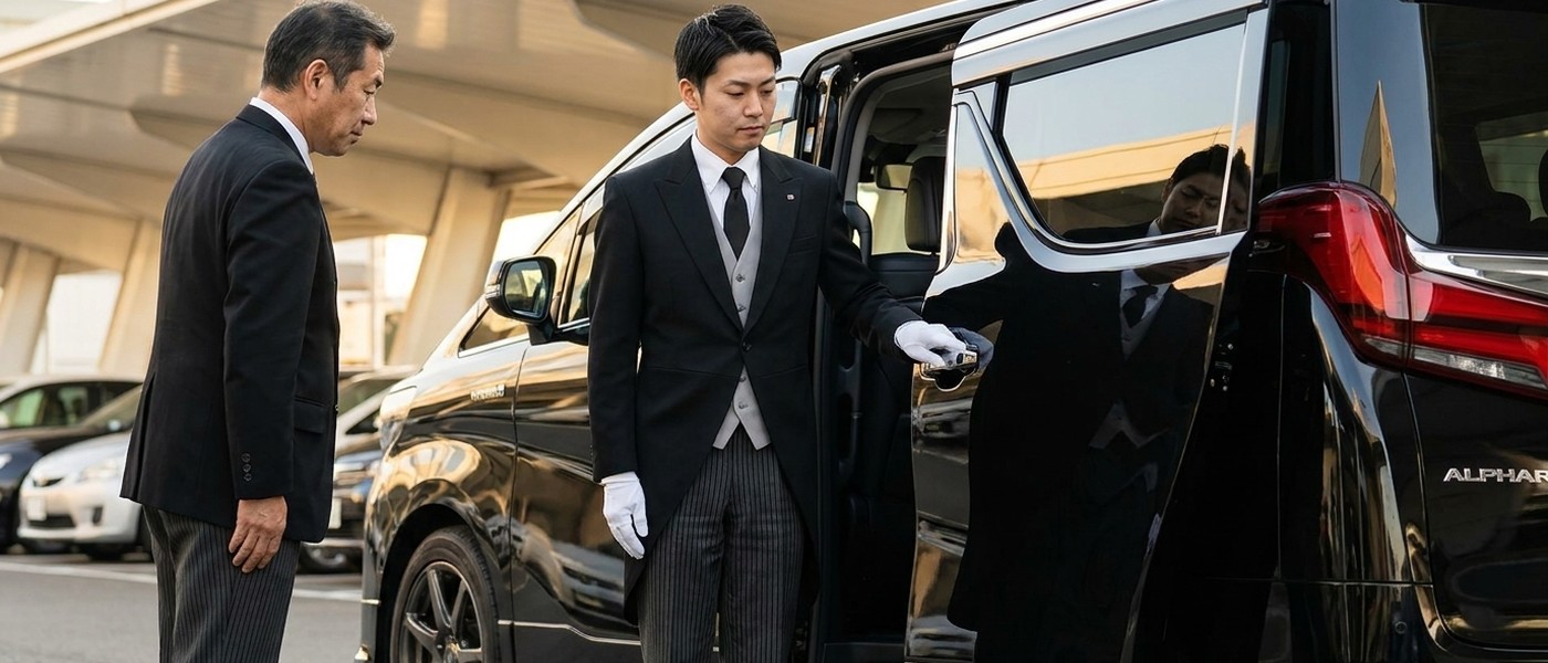 白手袋でカトラリーを整える受講生の手元