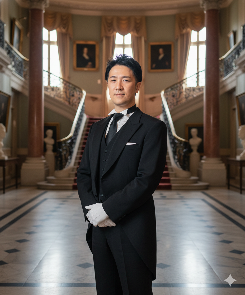 一般社団法人全日本執事協会 三代目会長・執事ベルの正装ポートレート