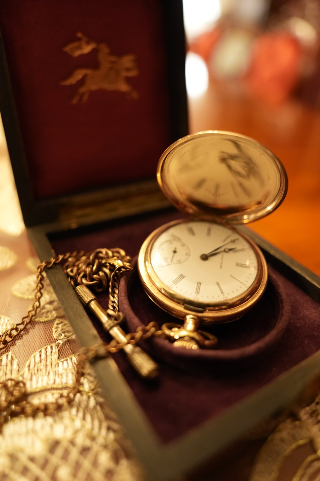 An antique pocket watch in its case (photograph from the Butler Bell site)