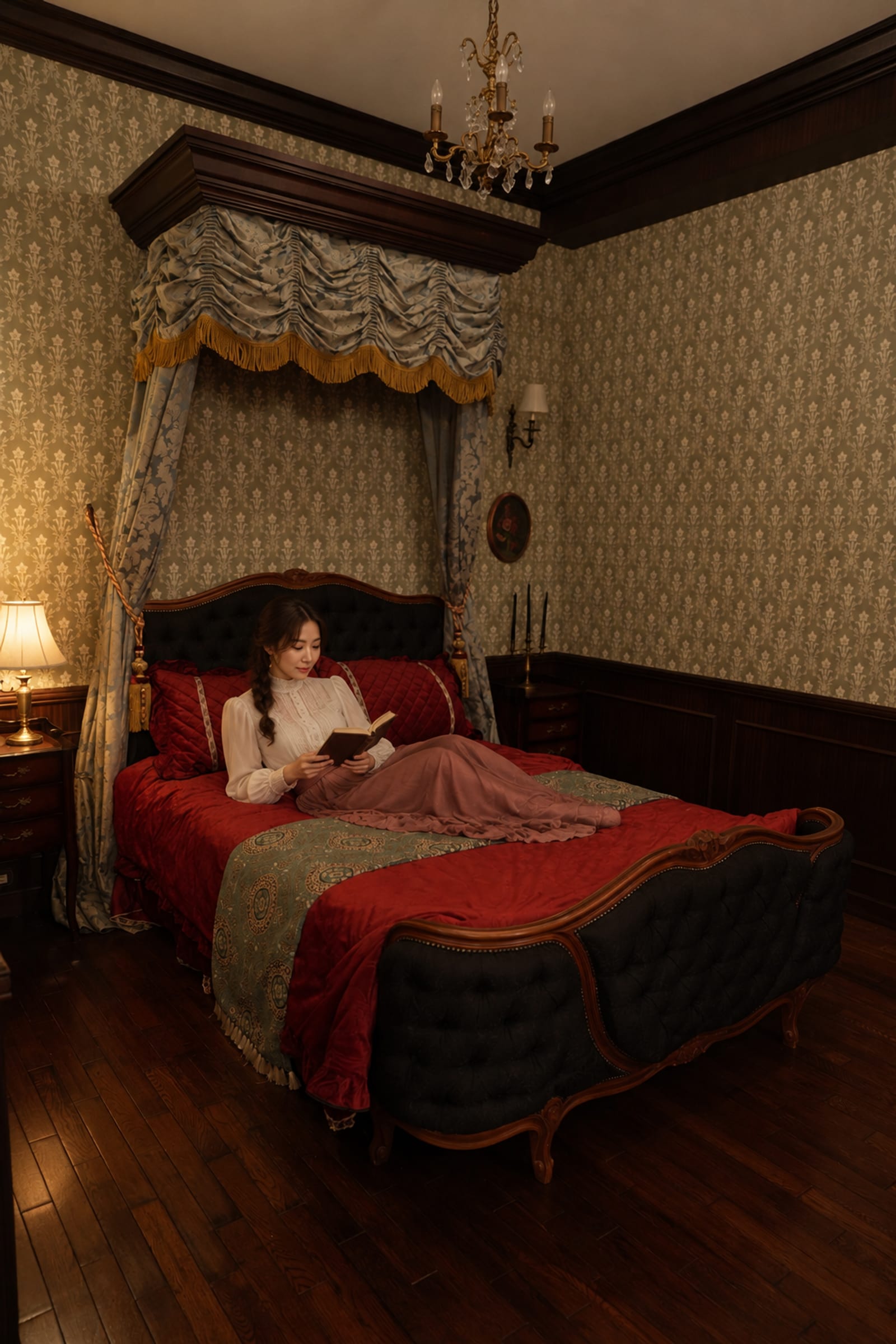 A butler in attendance while the mistress rests in the bedroom (Queen\'s Butler photograph)