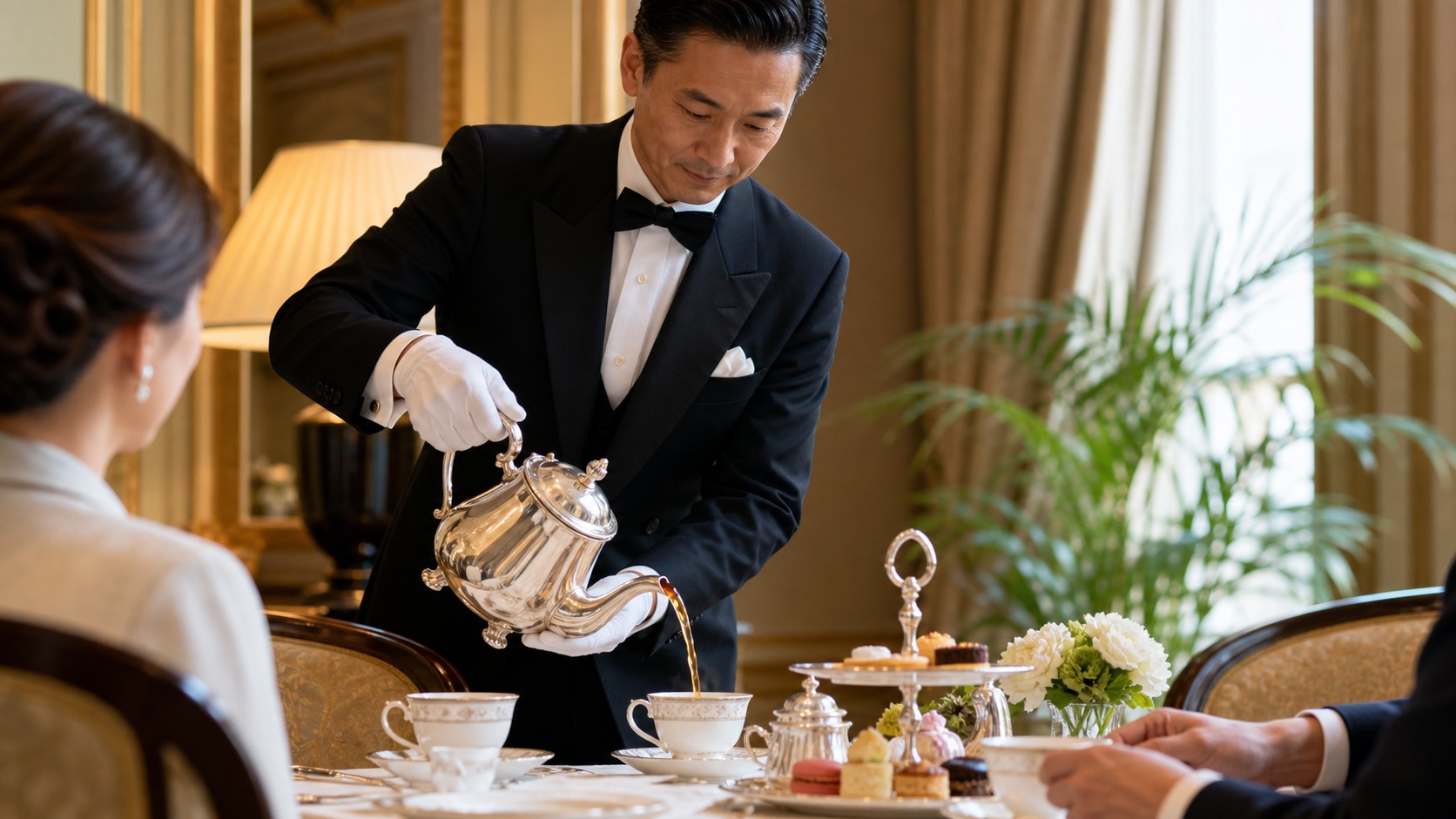 紅茶を注ぐ給仕（THE BUTLER の画像）
