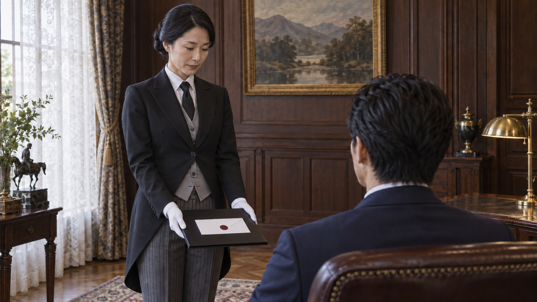 経営者を支える執事の一場面（THE BUTLER の画像）