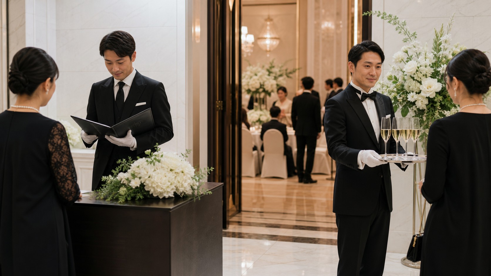 結婚披露宴で給仕する執事（THE BUTLER の画像）