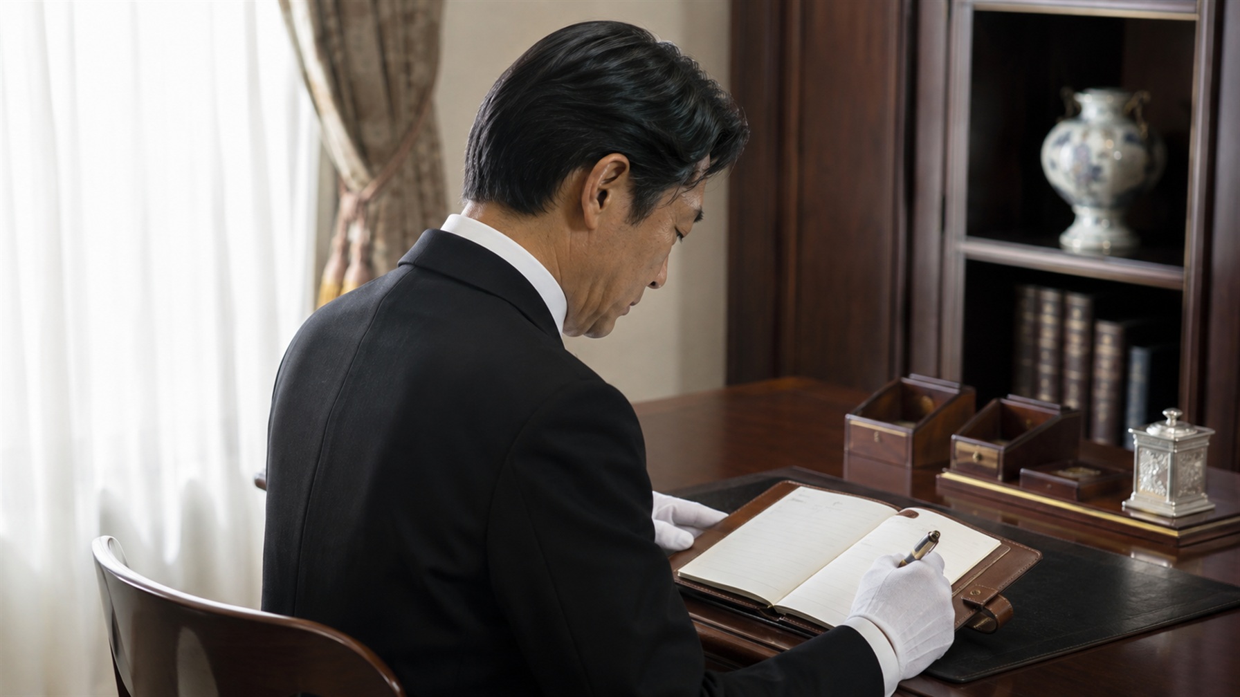 当日の予定を確かめるデイ・バトラー（THE BUTLER の画像）
